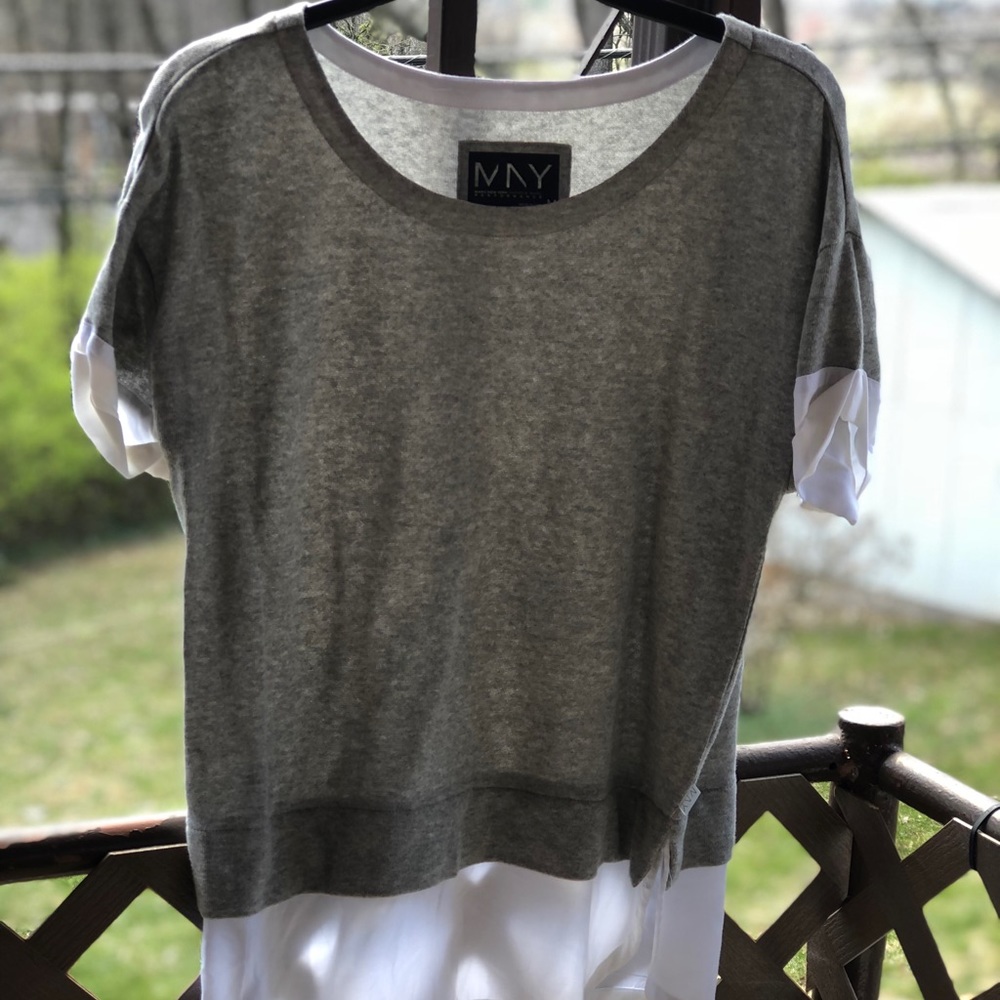 Grey and white layered shirt